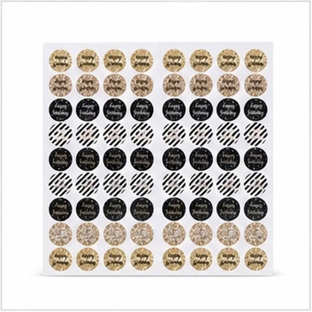 12Sheets High Quality Round Birthday Sealing Stickers Strong Adhesion for Gift Packaging Party Favors Candy Bags Scrapbook