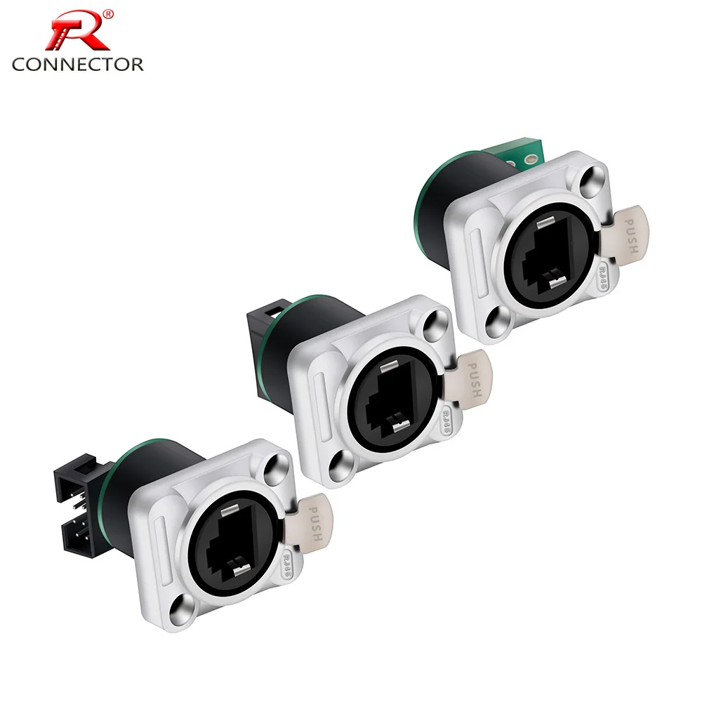 8pcs New RJ45 with PCB Board Connector, RJ45 Female Adapter, Female Panel Mount Sockets RJ45 Ethernet Connector