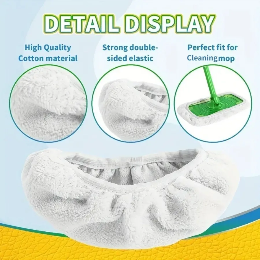 3 قطع من قماش الممسحة باللون الأخضر/الأبيض/الرمادي، قابلة لإعادة الاستخدام وقابلة للغسل، مناسبة للأرضيات الصلبة، وتوفير التكلفة، ومنصات بديلة