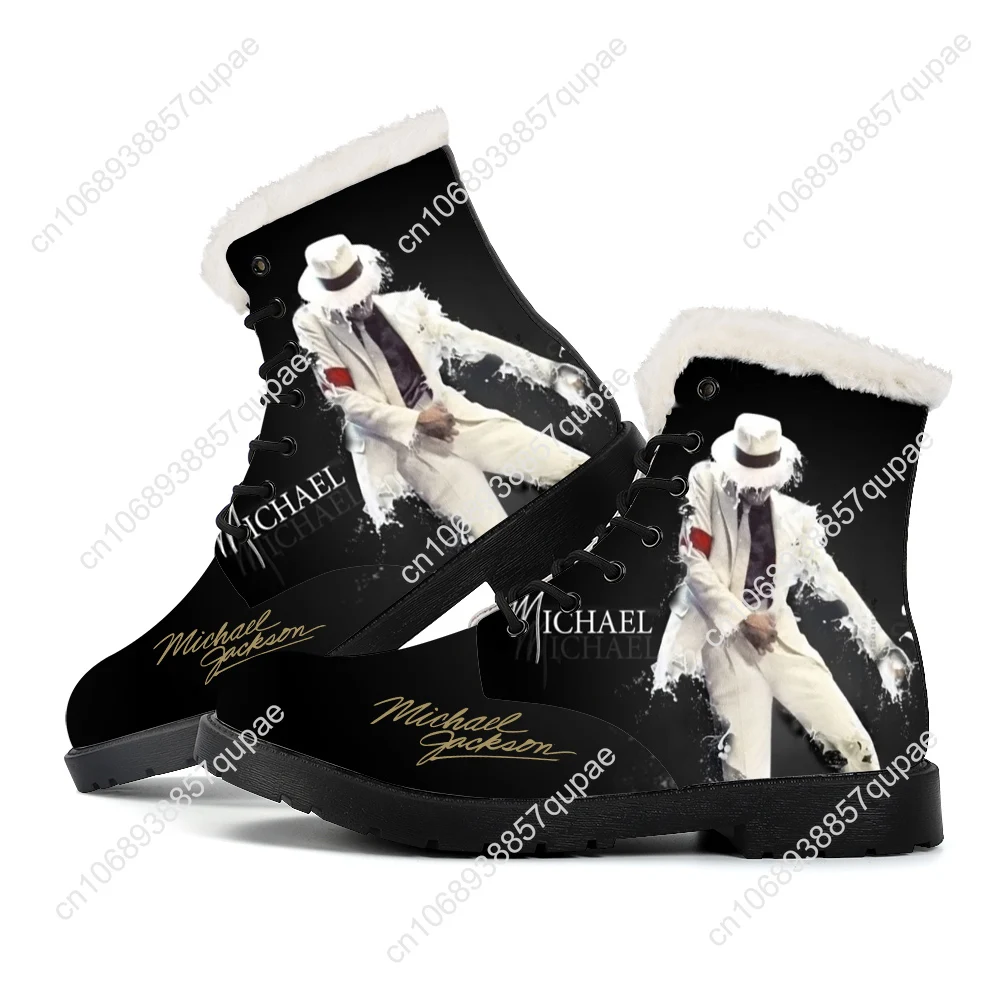 Michael Jackson Plush Boots Pop Singer Dancer Mens Womens Teenager Shoes Casual Boot Light High Quality Couple Customize Shoe