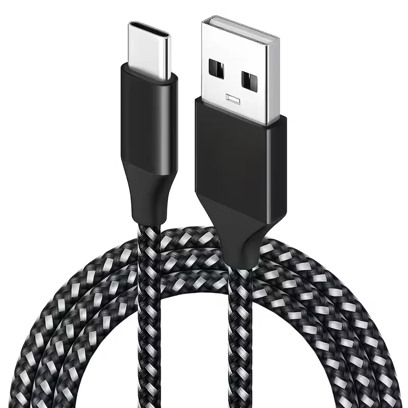 5-Pack Braided USB A to USB-C Fast Charging Cable Set, 3.3FT Ultra Durable, High Speed Data Sync, Compatible with iPhone 17/16/15, iPad, Galaxy S25/S24/S23/S22, Tablets, Carplay USB Cord, Black & White