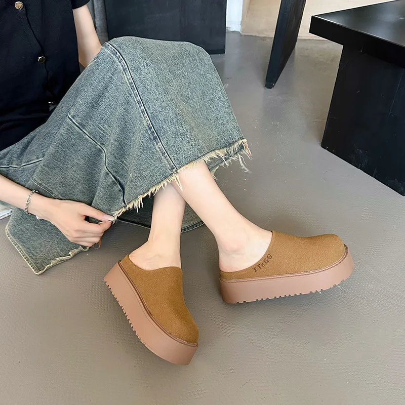 Cover Toe House Slippers Platform Shoes Luxury Slides Slipers Women Designer Soft Summer 2024 Concise Retro Shoes Woman 2024 Sli