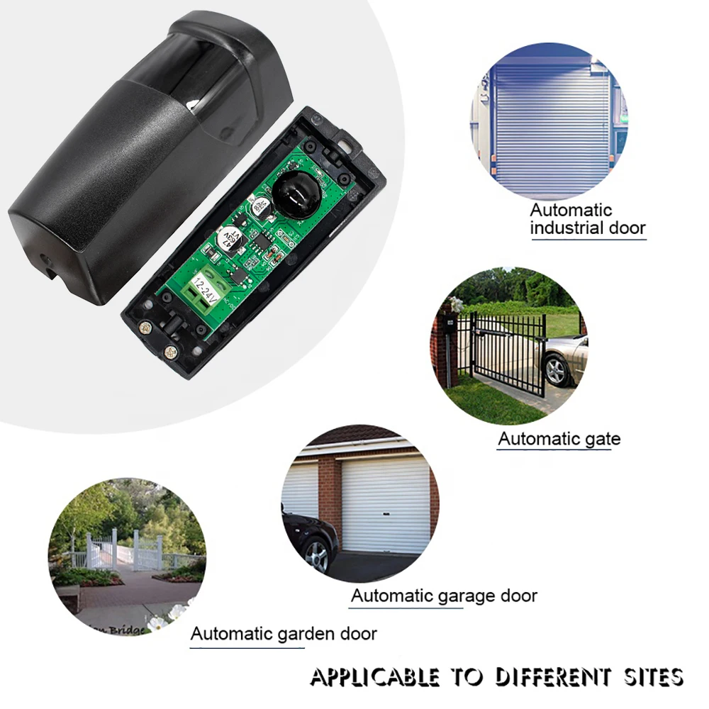2Sets 12-24V AC/DC Waterproof Infrared Photocell Sensor Detector Safety Beam For Automatic Garage Door Sliding Swing Door Opener