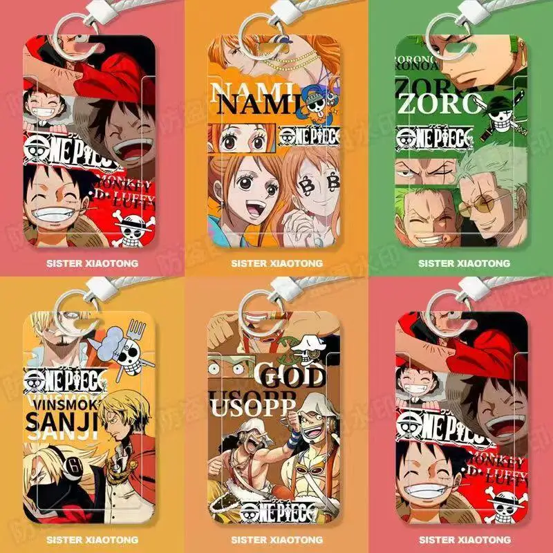 One Piece Luffy Studenten-Schiebekartenhalter Niedliche Modische Cartoon Personalisierte Einfache Kawaii Bus-ID-Karten-Schutzhülle Geschenk – Detail 2