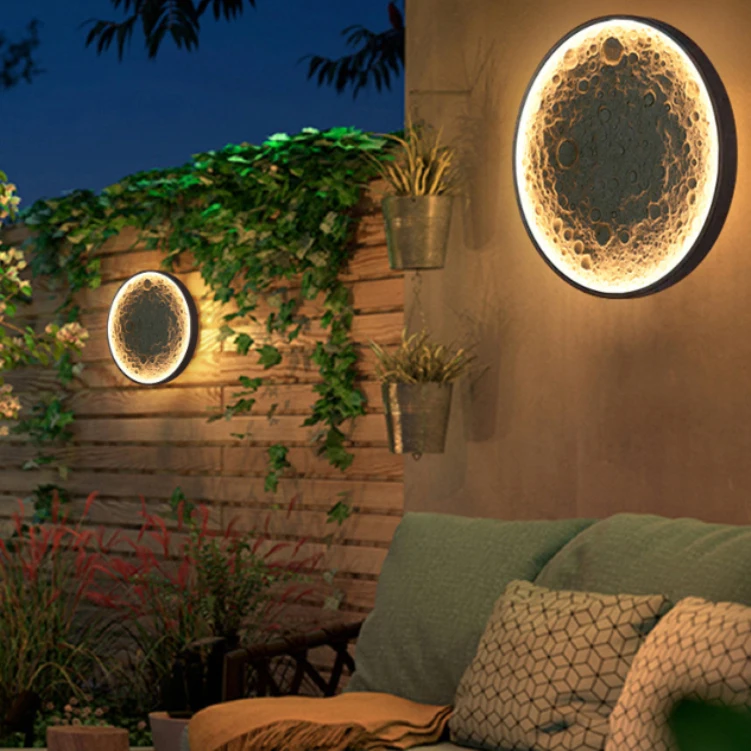 Led Wall Lamp Villa Indoor and Outdoor Landscape Exterior Wall Light Courtyard Balcony Crescent Atmosphere Lighting