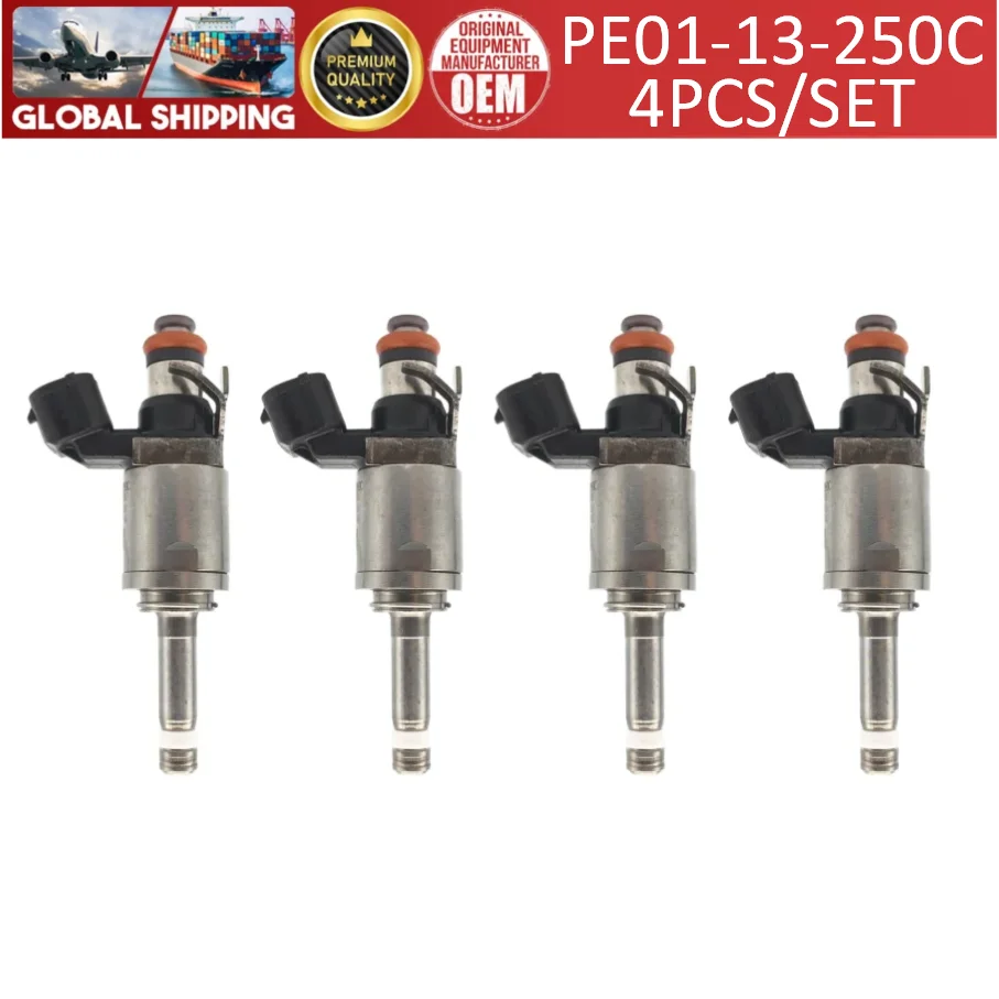 4pcs Fuel Injector PE01-13-250C For Mazda 3 AXELA 6 ATENZA CX3 CX4 CX5 MX5 CX-3 MIATA 2.0L 2012-2018 4CX-4