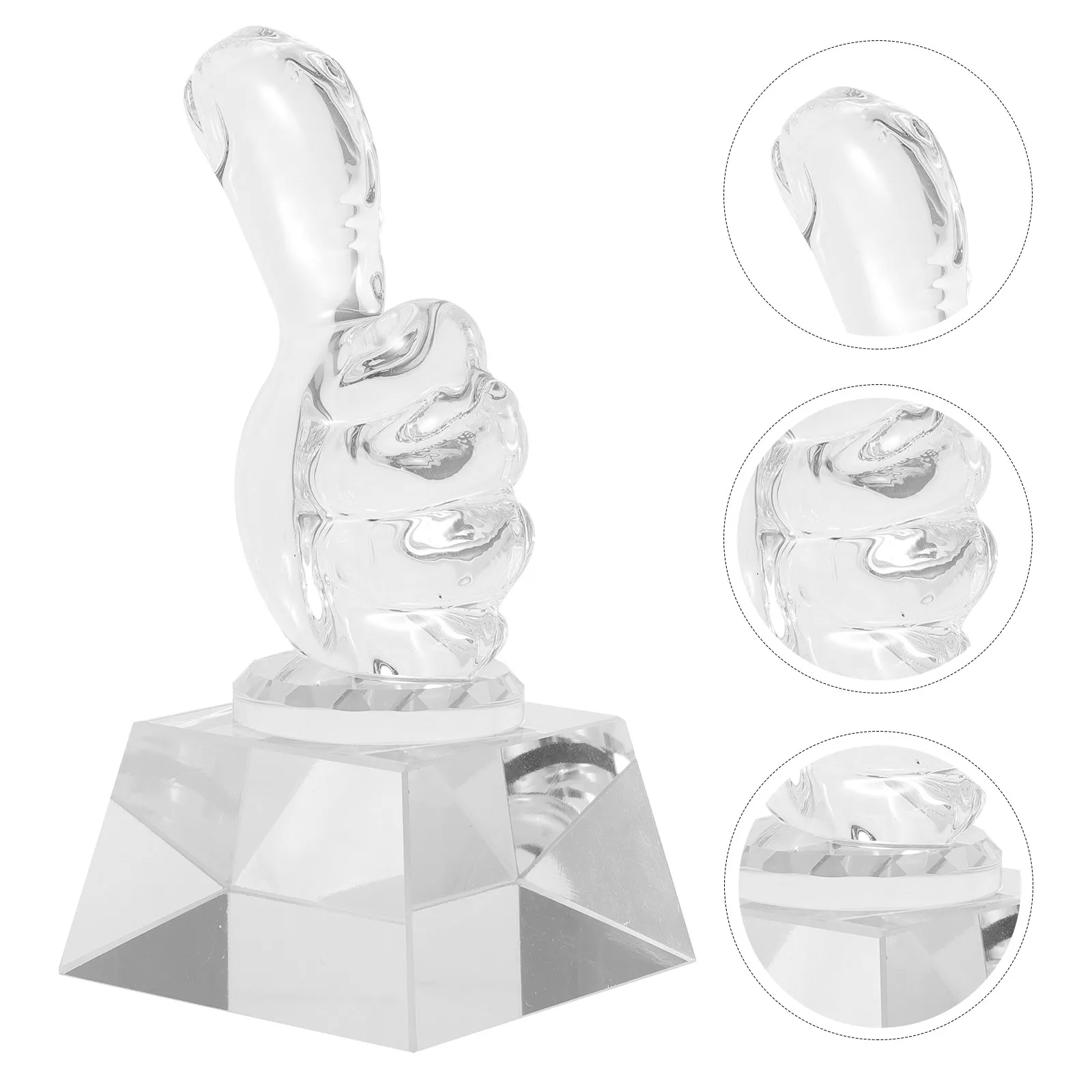 

Delicate Thumb Shaped Trophy Cup Sturdy Base DIY Nameplate Ready Exquisite Workmanship for Kids Sports Party Competition Trophy