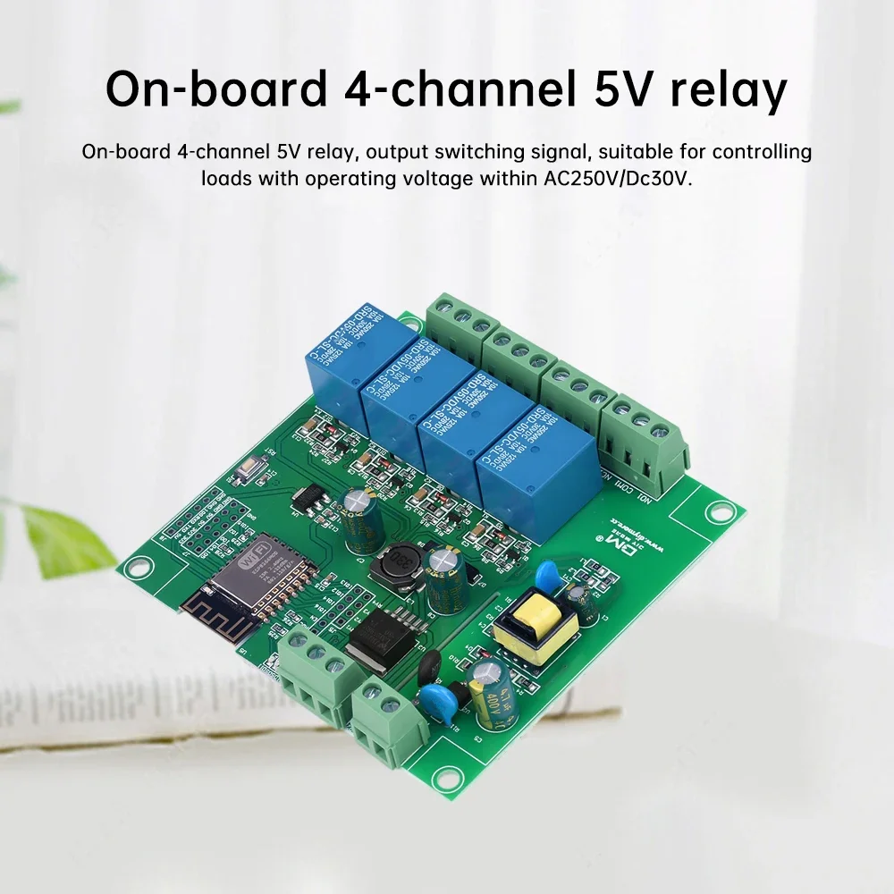 

ESP8266 Wireless WIFI Relay Module 4-Channel ESP-12F Development Board AC/DC 5V/7-28V/5-80V E-WeLink APP Remote Control