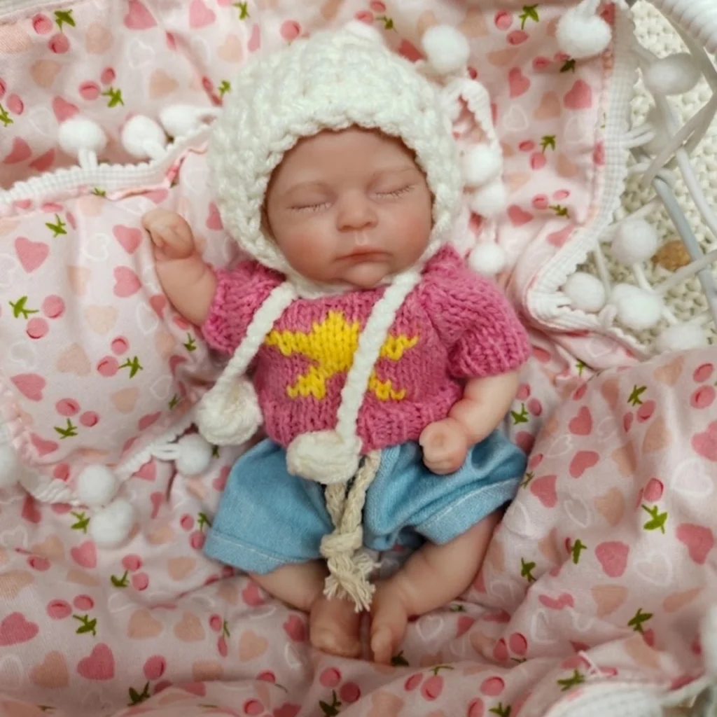 

OtardDolls--6 Inch Mini Palm Solid bebe reborn de silicona Girl Dolls With Painted Skin Waterproof Body Newborn Silicone Dolls