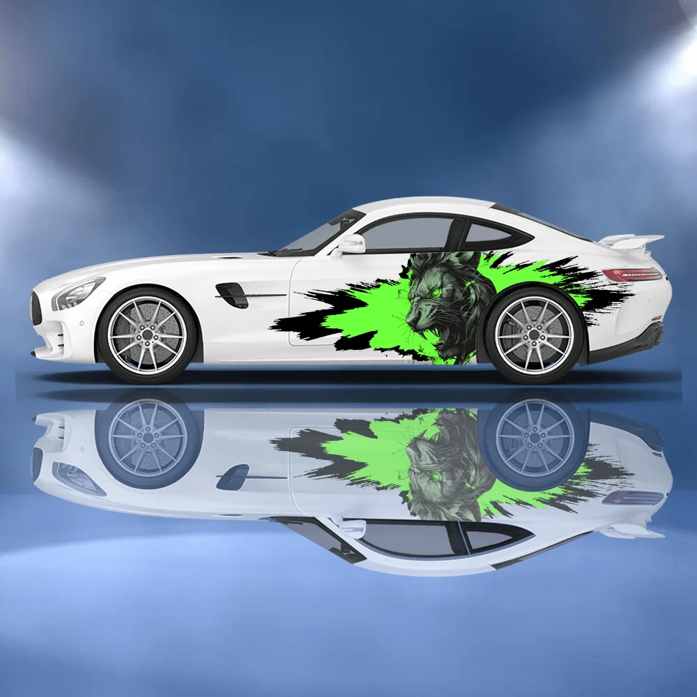 

Lion Threaten Colorful Car Vinyl Wraps Decal Self-adhesive PVC Sticker Suitable for Trucks SUV Decoration Auto Accessories Gift