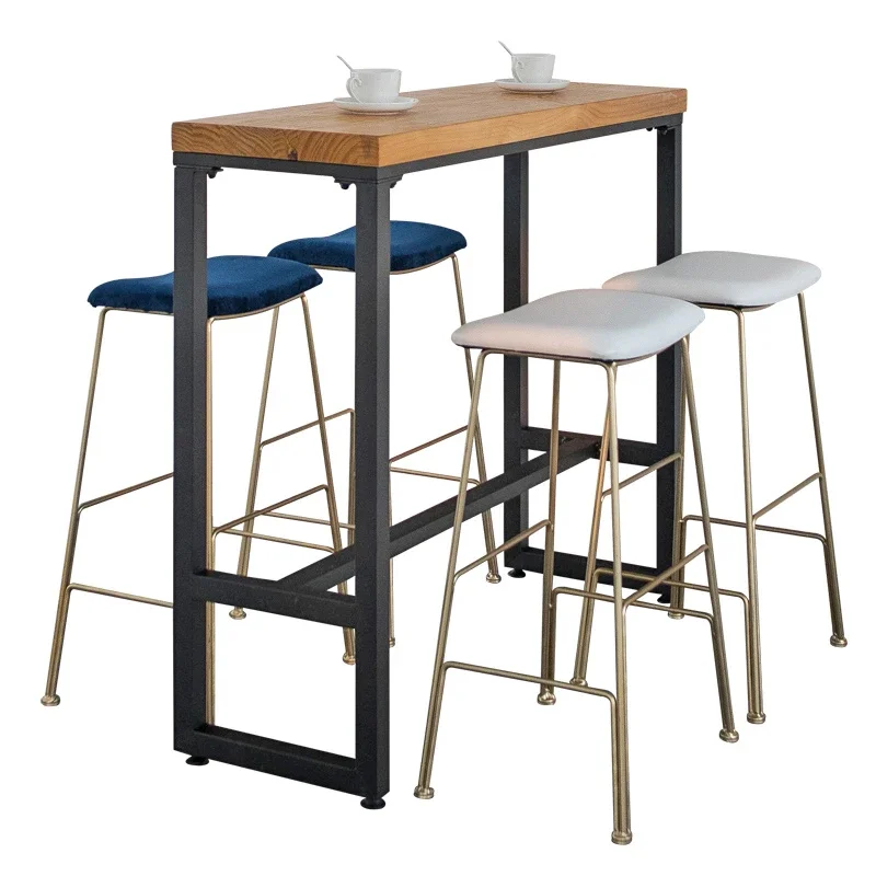 Fashion Coffee Bar Furniture Luxury Gold Metal Saddle Curved Velvet Seats Bar Stool