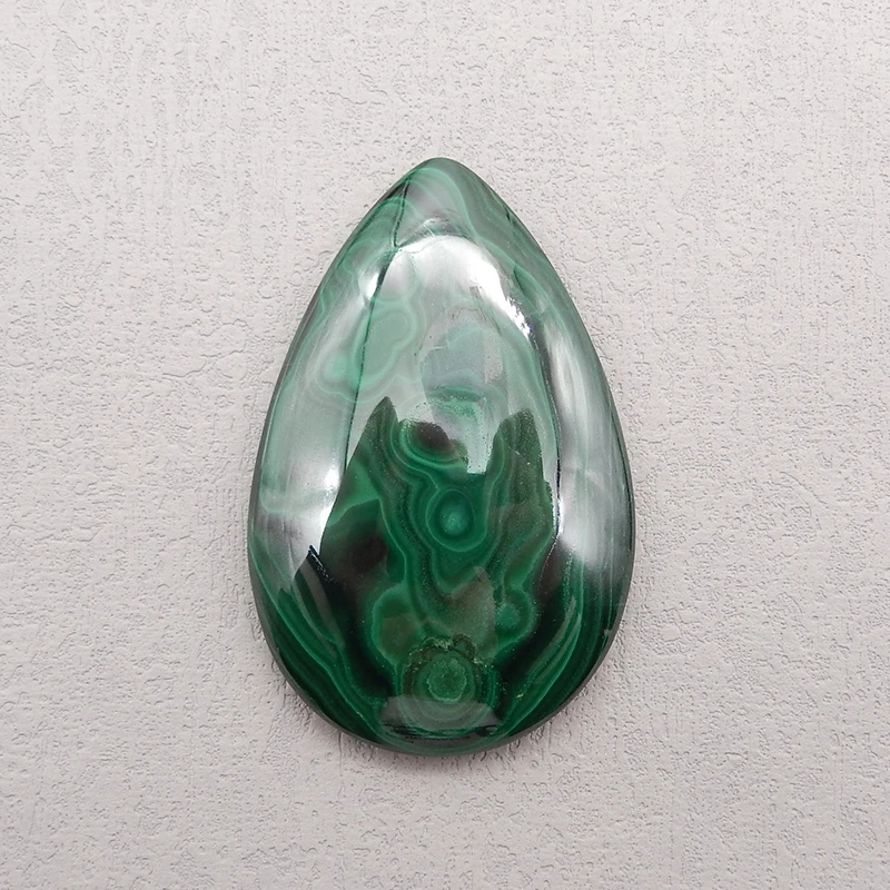 

Natural Stones Malachite Cabochon Semi-Precious Gemstones For Jewelry Making 71x46x9mm 69.5g