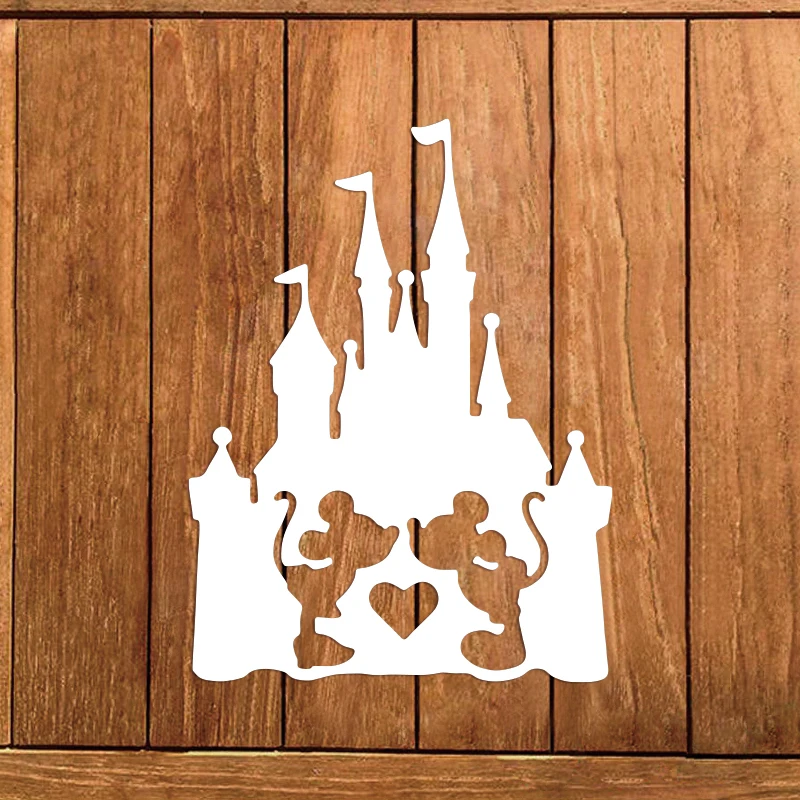 Disney Castle Metalowe wykrojniki Myszka Miki Miłość Serce Wykrojniki do Diy Scrapbooking Album Rzemiosło Papier Karty Wytłaczanie Decora