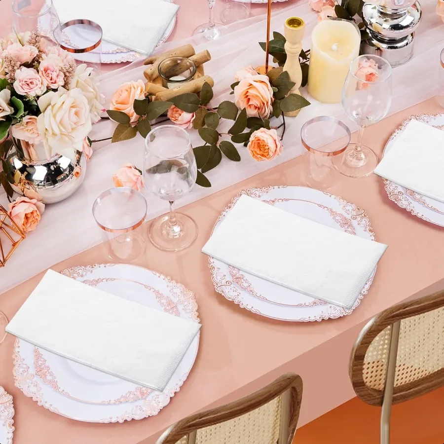 ナプキン 2プライ 300枚入り 紙製ディナーナプキン ホワイトナプキン 結婚式 パーティー バスルーム 日常使い用 16.2 X 15