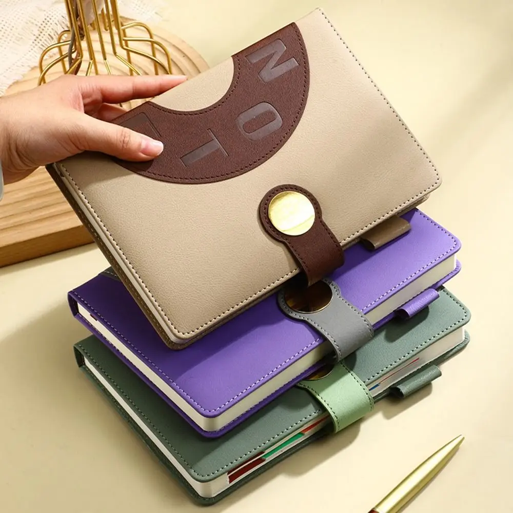 English 2026 Schedule Planner Notepad Wear-resistant 12 Months 365 Days Efficiency Notebook Thick Paper PU Leather Cover