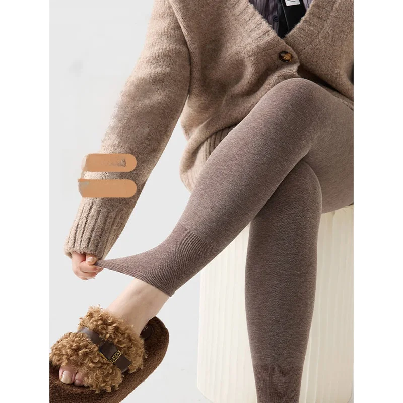 

Брюки для йоги с высокой талией, женские большие размеры, коричневые брюки с девятью точками, повседневные длинные брюки с подъемом бедер, нескользящие