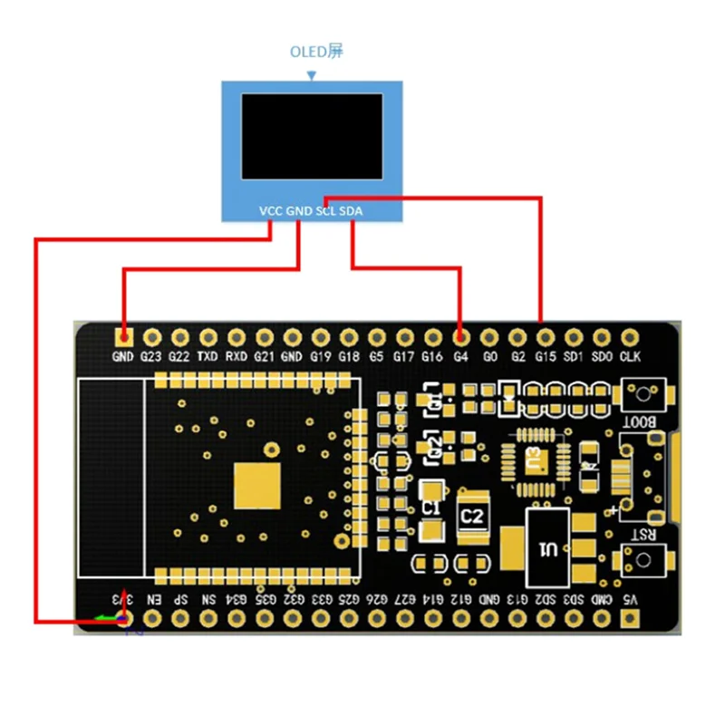 ESP32 Module Development Board Wireless WiFi+Bluetooth ESP32-WROOM-32 Module with 1.44 Inch Color Screen