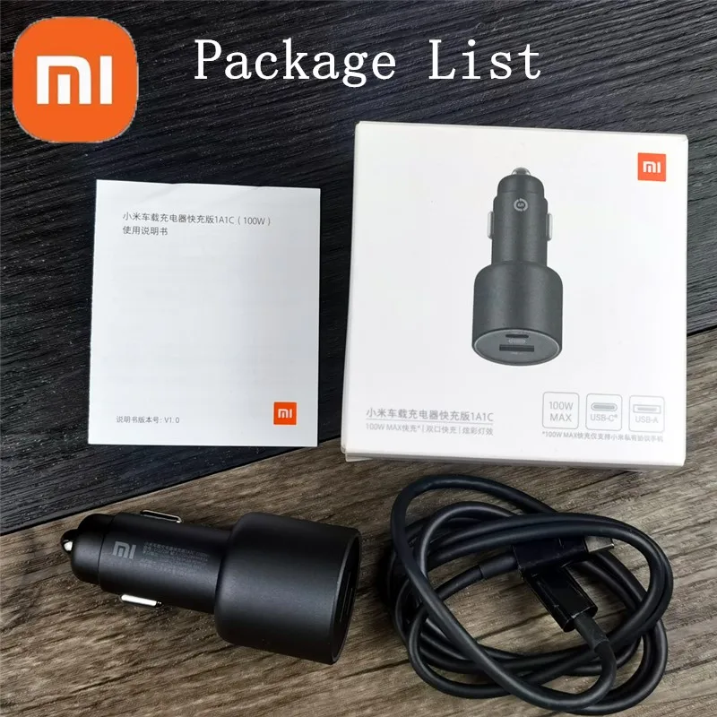 Original Xiaomi 100W Car Charger 1A1C Turbo Fast Charge Phone 67W Adapter For Mi 14 13T Redmi Note 13 12 11 10 Pro Poco X6 X5 F5