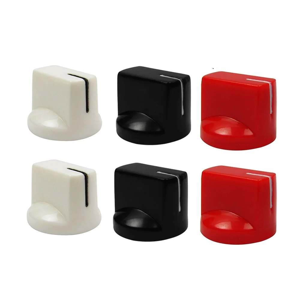 FLEOR 6PCS Plastic Flat Head Guitar Amp Amplifier Knobs Effect Pedal Control Knobs