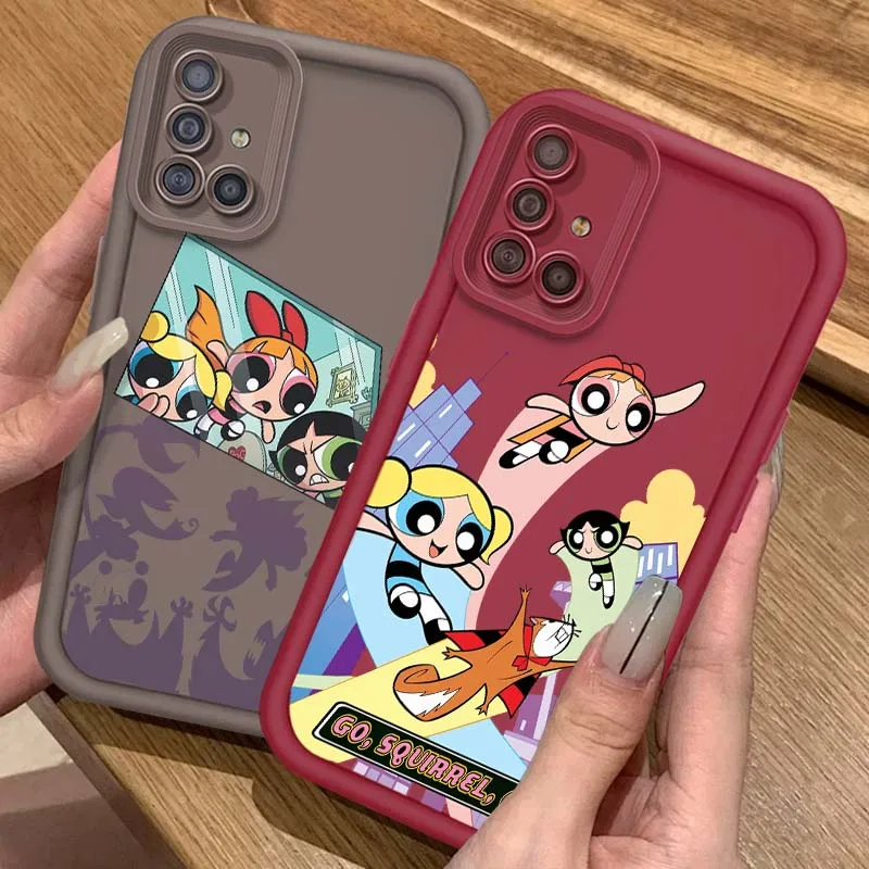 

Cartoon Powerpuffs Girl Self Phone Case For Samsung A73 A72 A56 A55 A54 A53 A35 A32 A25 A24 A23 A21s A14 A05 5G Eye Ladder