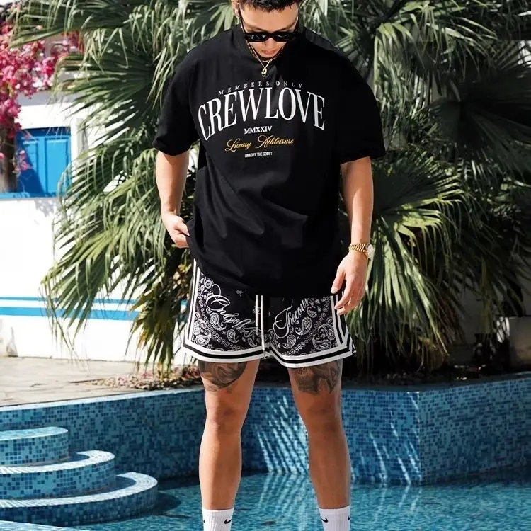 تي شيرت قطني مطبوع عليه طاقم الحب Mmxxiv فاخر من Attisne للرجال 2025 ملابس صيفية بأكمام قصيرة تي شيرت #2
