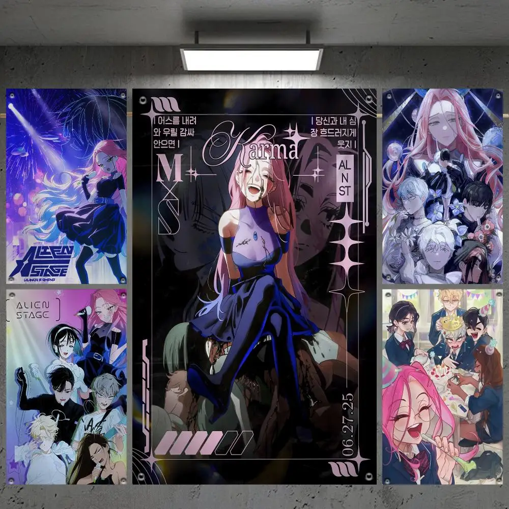 Anime A-Alien S-Stage Flags Custom Camping Outdoor Garden Room Bedroom Decor Party Backdrops Wall Art Family Gifts