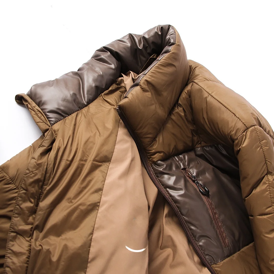 

Мужская теплая хлопковая куртка-пуховик в стиле ретро с цветными вставками, повседневная, с воротником-стойкой, зимняя верхняя одежда для молодежи