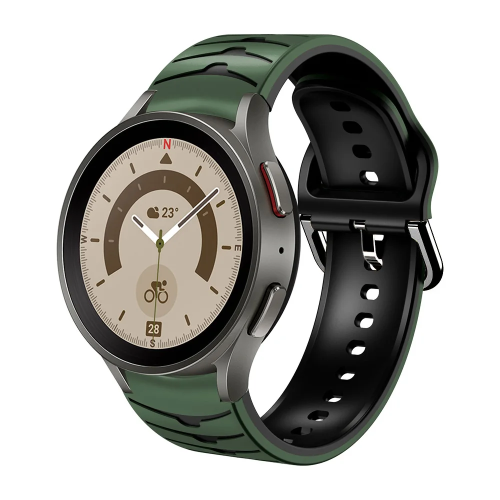No Gap Silicone Strap For Samsung Galaxy Watch 5 Pro 45mm 7/6/5/4 40mm 44mm Two-color Bracelet Belt Watch 4 6 Classic 46mm 47mm