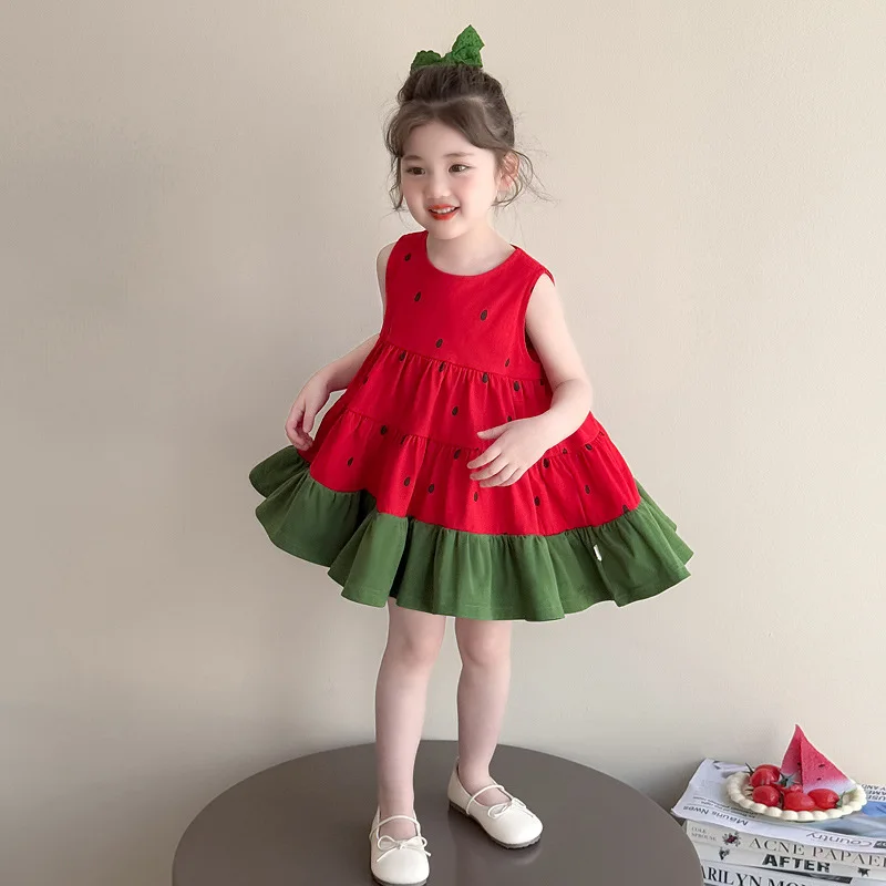 

Girls' Summer Sweet Watermelon Sundress 2026 New Baby Girl Foreign Style Small Fresh Thin Sleeveless Dress