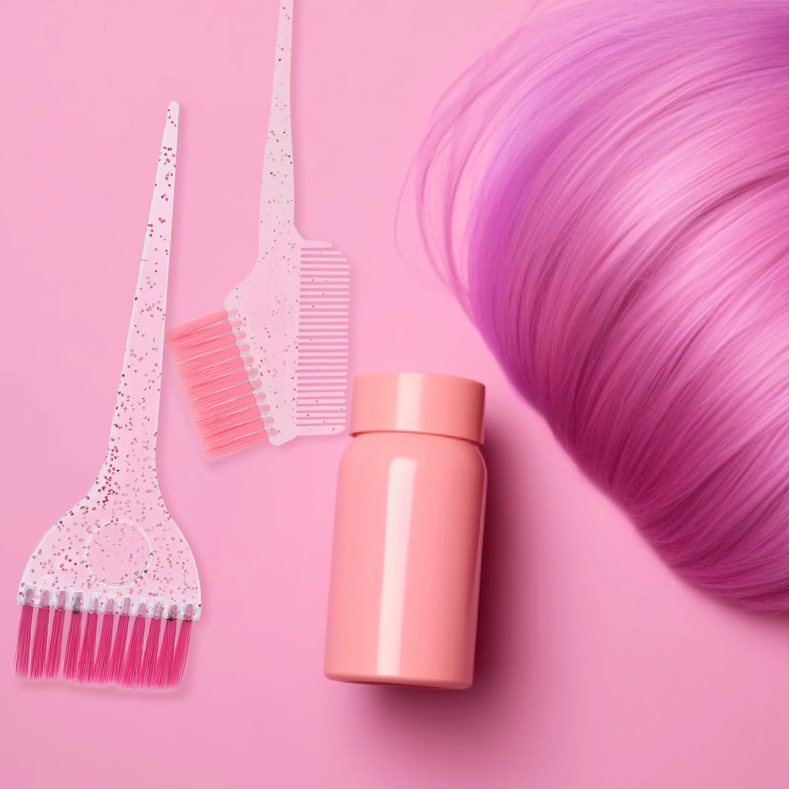 مجموعة واحدة من وعاء صبغ الشعر مع فرشاة مزدوجة الوظيفة، تأثير لامع، وعاء خلط سهل التنظيف لتطبيق الألوان