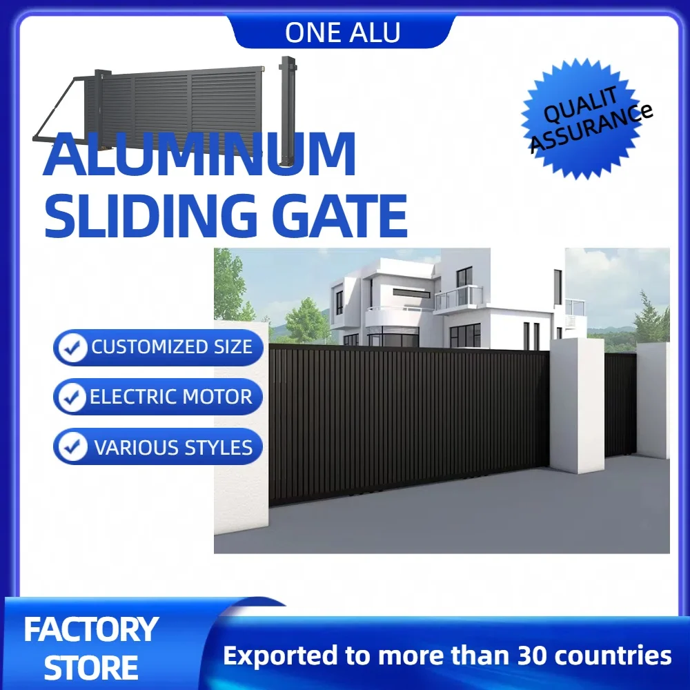 Electric Sliding Gate driveway gate customizable design size entrance aluminum gate easy installed Sliding gate garden gate