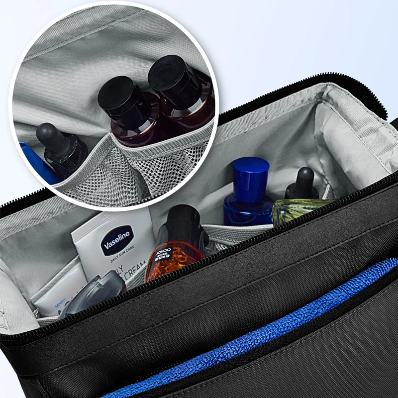 Borsa da toilette per uomo BAGSMART borsa da doccia da barba resistente all\'acqua di grande capacità per articoli da toeletta sportivi da viaggio