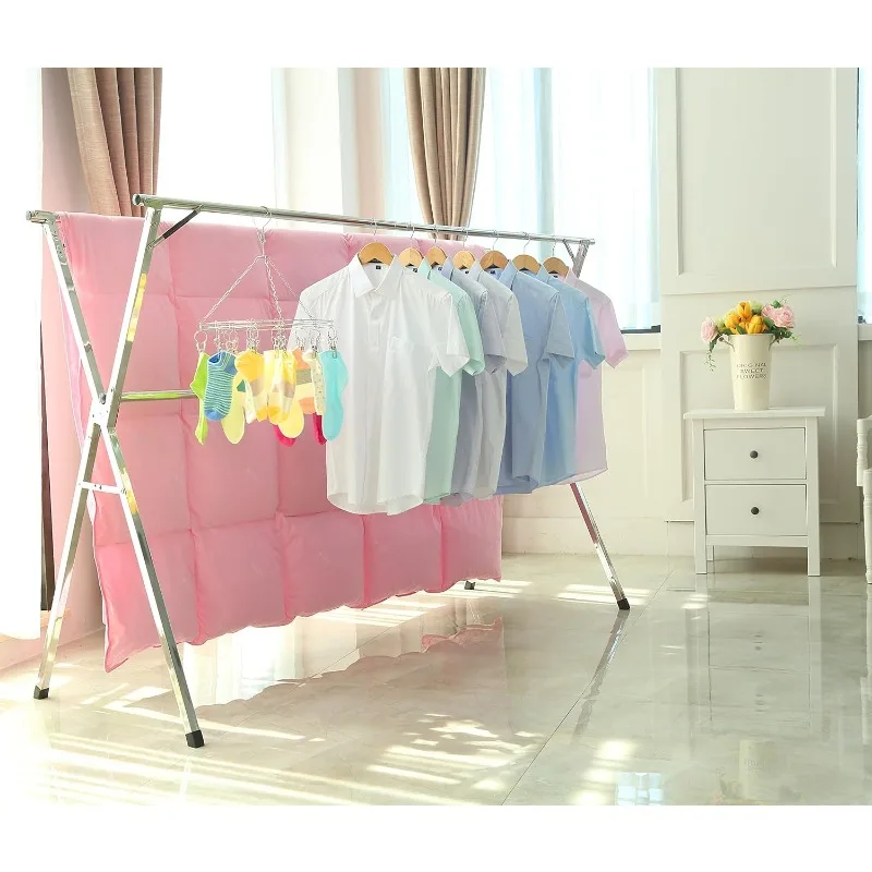 Clothes Drying Rack Collapsible, Heavy Duty Laundry Dryer Racks Foldable, Space Saving for Indoor Outdoor