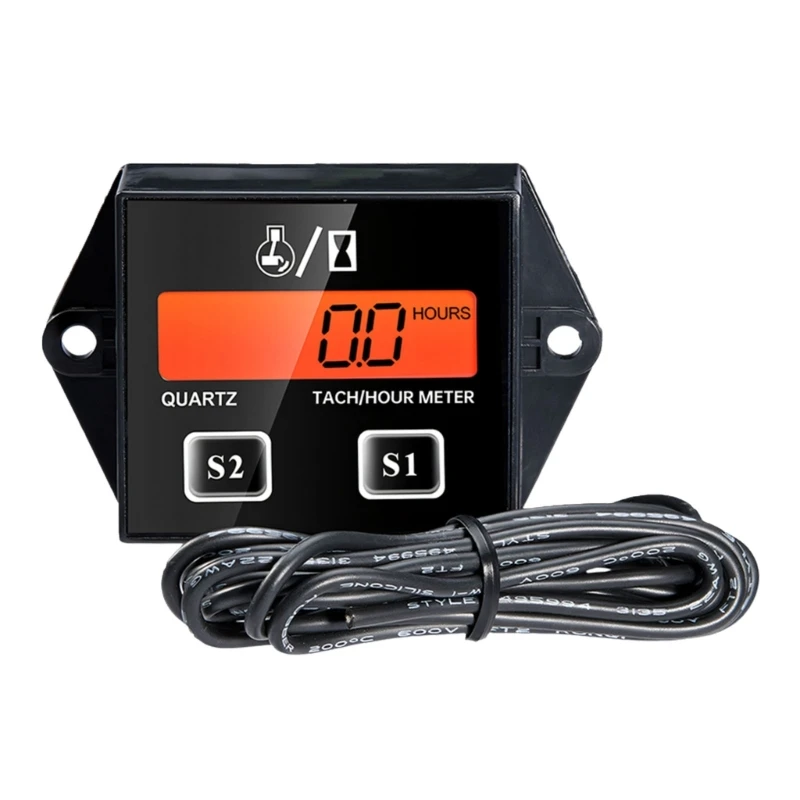 Waterproof ATV Motorcycle RPM Gauge Hour Meter With Clear Display And Shockproof ABS Material Suitable for Small Engines