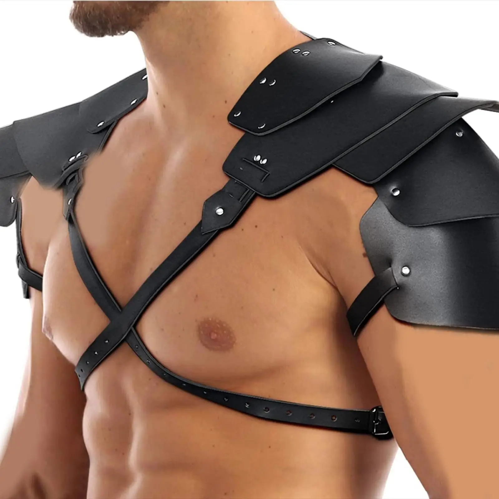 中世の肩甲鎧 中世の肩甲鎧 パーティー用 サムライコスプレ ブラック