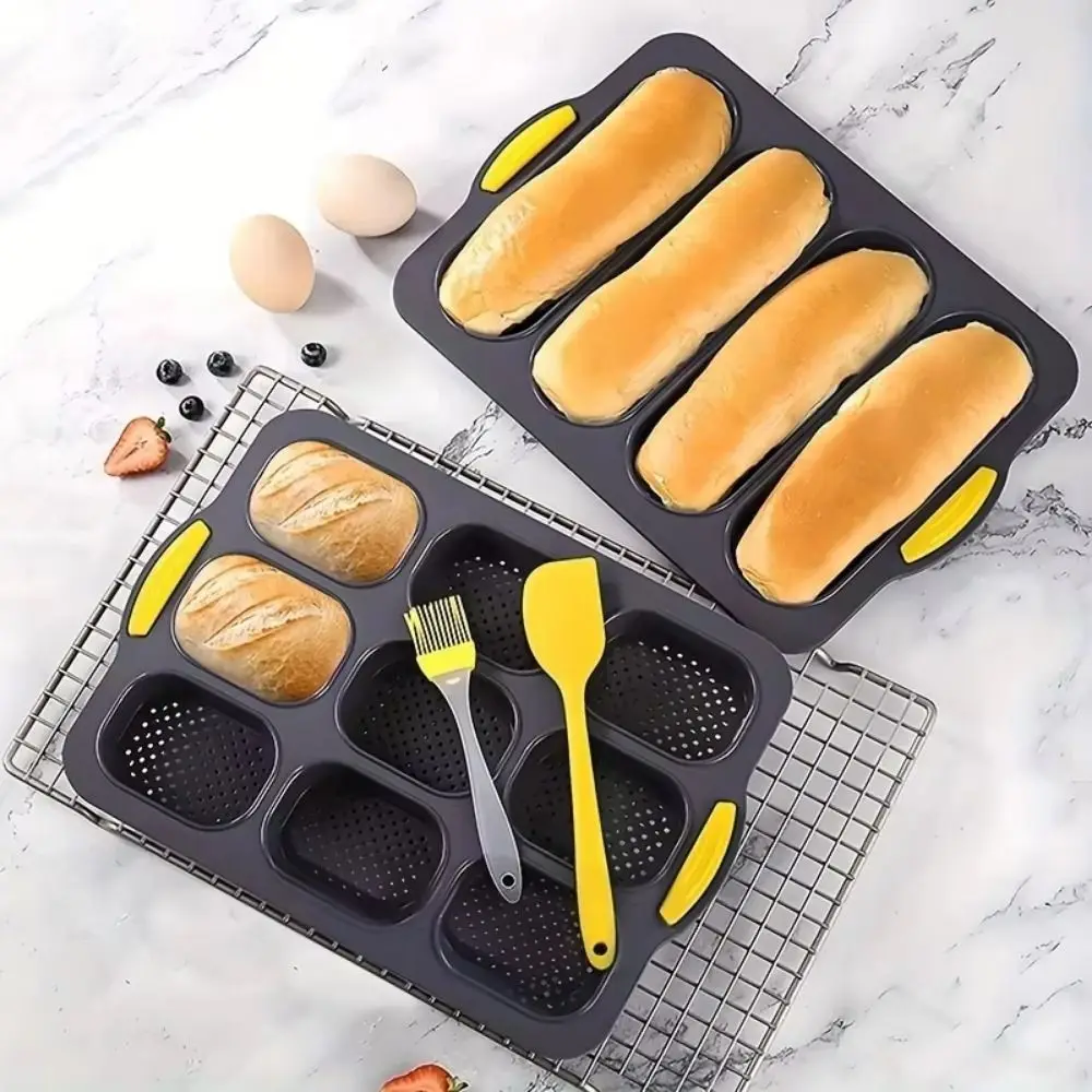 9 Grids Silicone Cake Mold Non-Stick Heat Resistant Hamburger Bun Mold Silicone Reusable Bread Baking Form Baking Tool