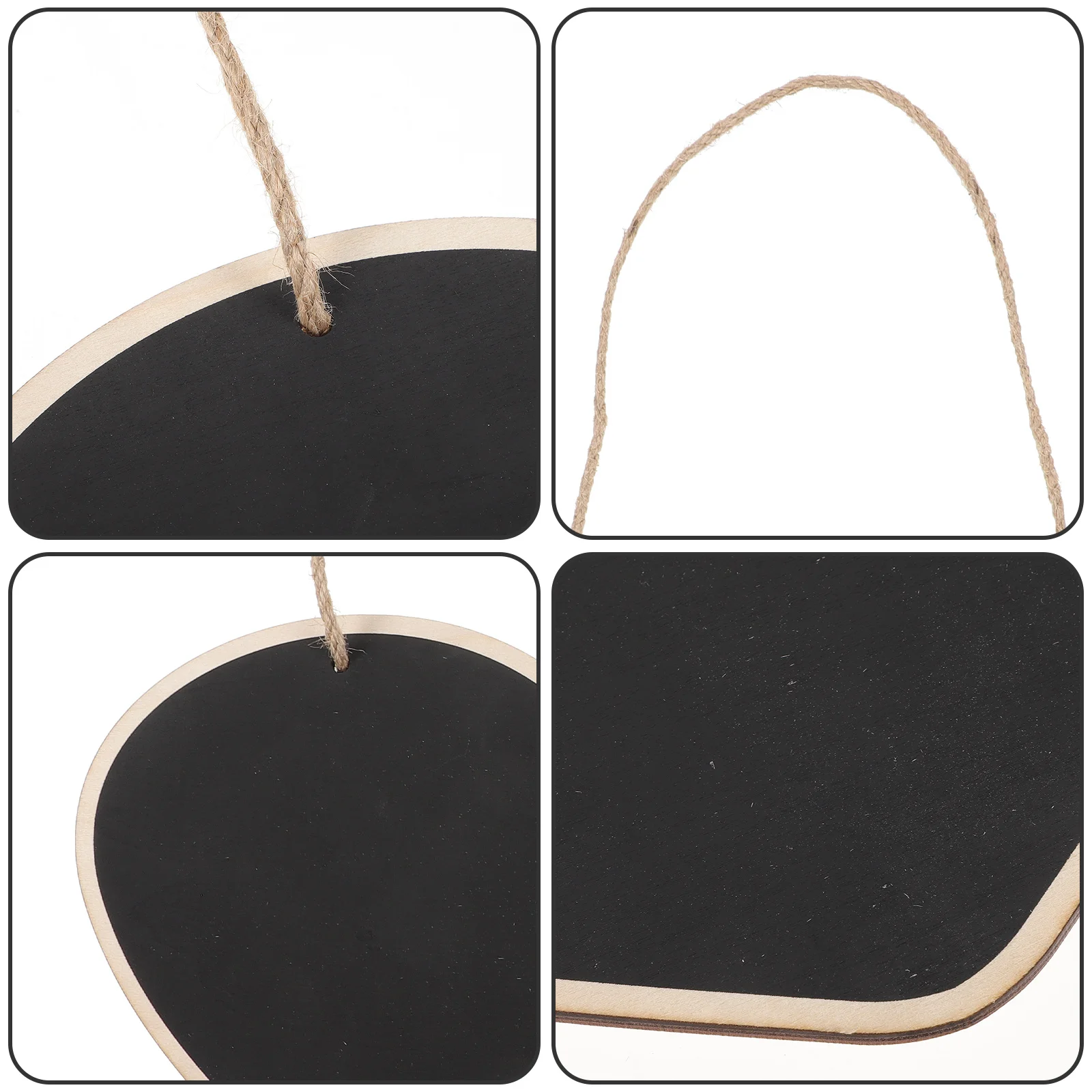 

1 pcs Heart Shaped Wooden Chalkboard Black Message Board For Home Office Classroom Decor Hanging Rope Mini Writing Surface