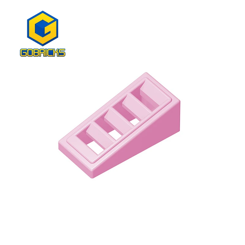 Gobricks GDS-838 1 PCS with 4 grilles beveled brick 2X1X2/3 18° brick compatible with children's DIY Educational Building Blocks