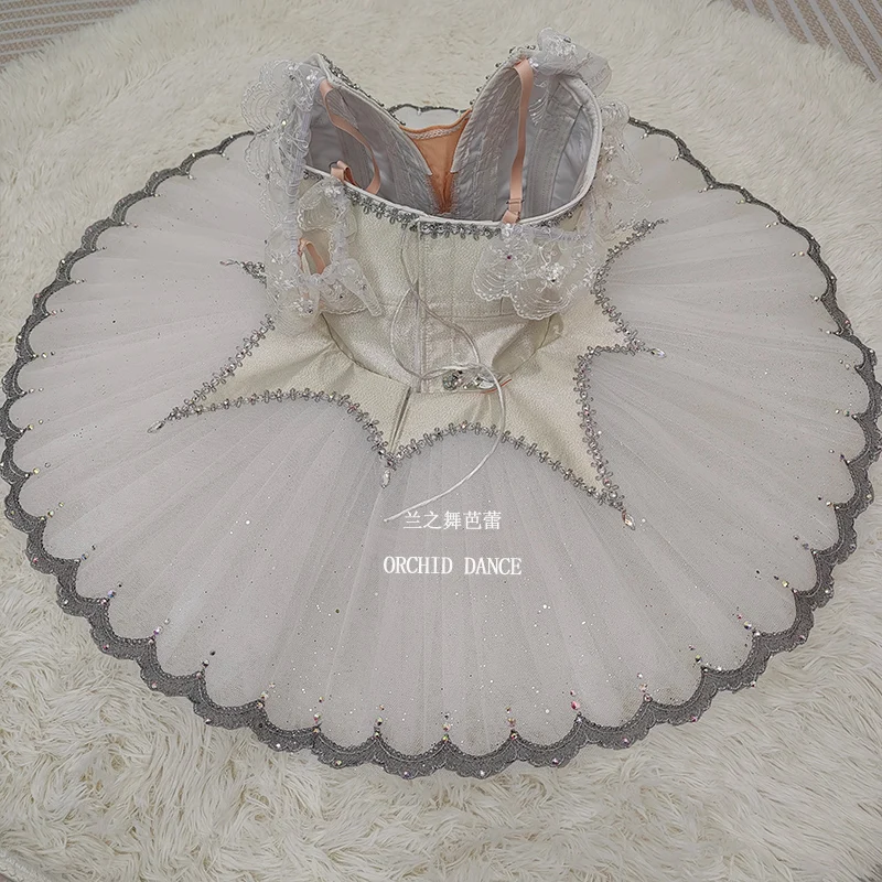 BT01193 ชุดบัลเล่ต์สีขาวสำหรับเด็กผู้หญิงและผู้ใหญ่ ขนาดและสีตามสั่ง แบบมืออาชีพ