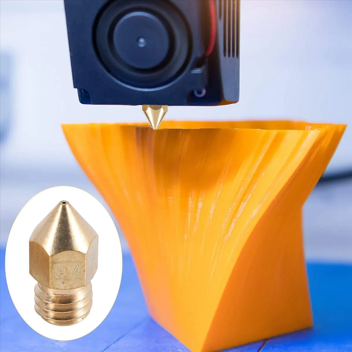 [N82R] 3D Printer Extruder Assembled Mk8 Hot End Kit For 3 / 3 Pro With Aluminum Heating Block, 1.75Mm, 0.4Mm Nozzle