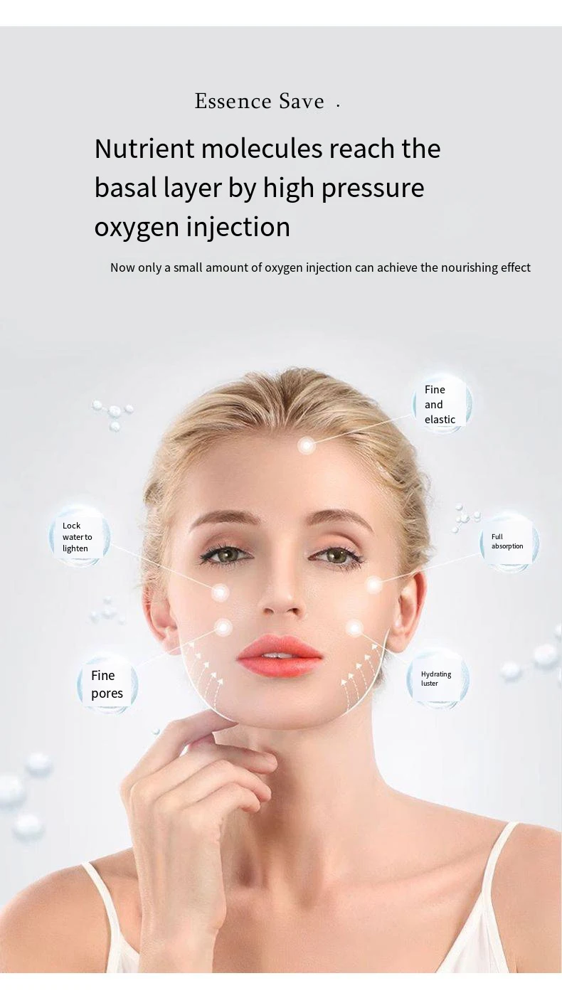 Portable USB Rechargeable Mini Electric High Pressure Oxygen Atomizer Air Compressor Spray Gun Sprayer Oxygen Injector Small Bubble Beauty Nano Skin Facial Hydration Moisturizing Skin Care Tools