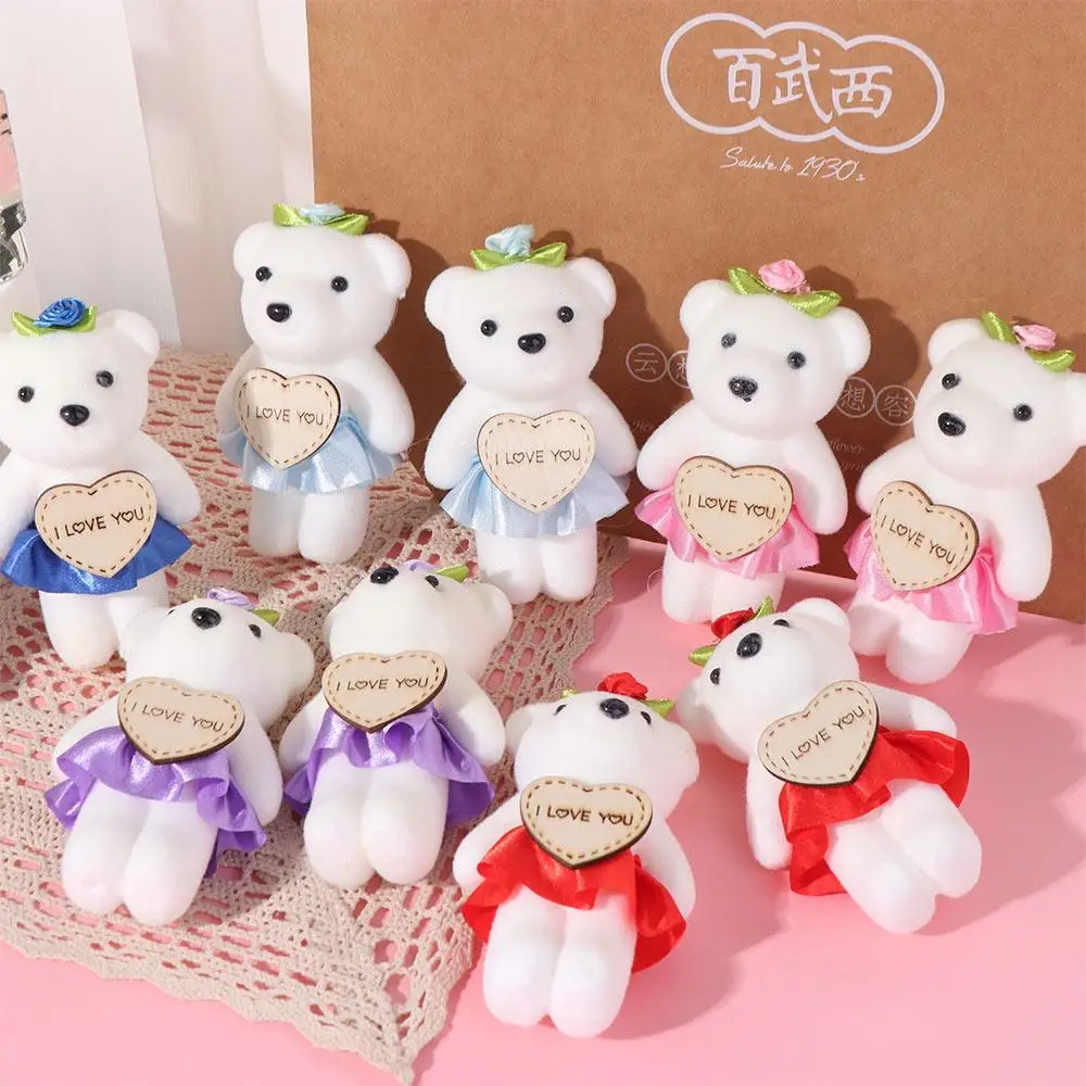 

10pcs/set Foam Bear Bear Plush Foam Toys Plush Animal Cartoon Mini Bear Flower Bouquet Plush Doll 10cm Cartoon Bouquet Doll