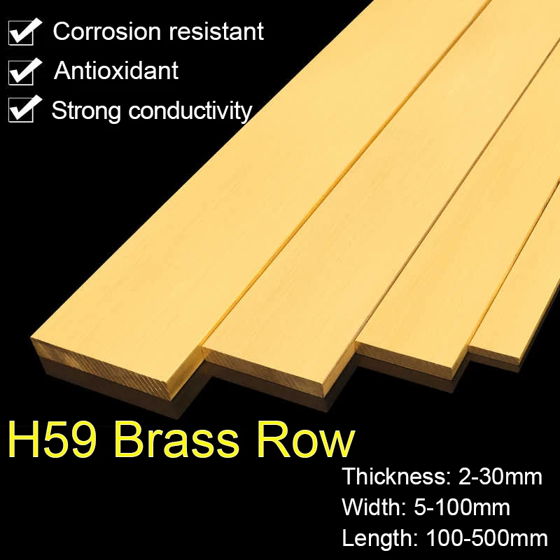 H59 Brass Bar Solid Brass Plate Flat Bar Square Bar Handmade DIY Crafts Making Materials Tool Parts