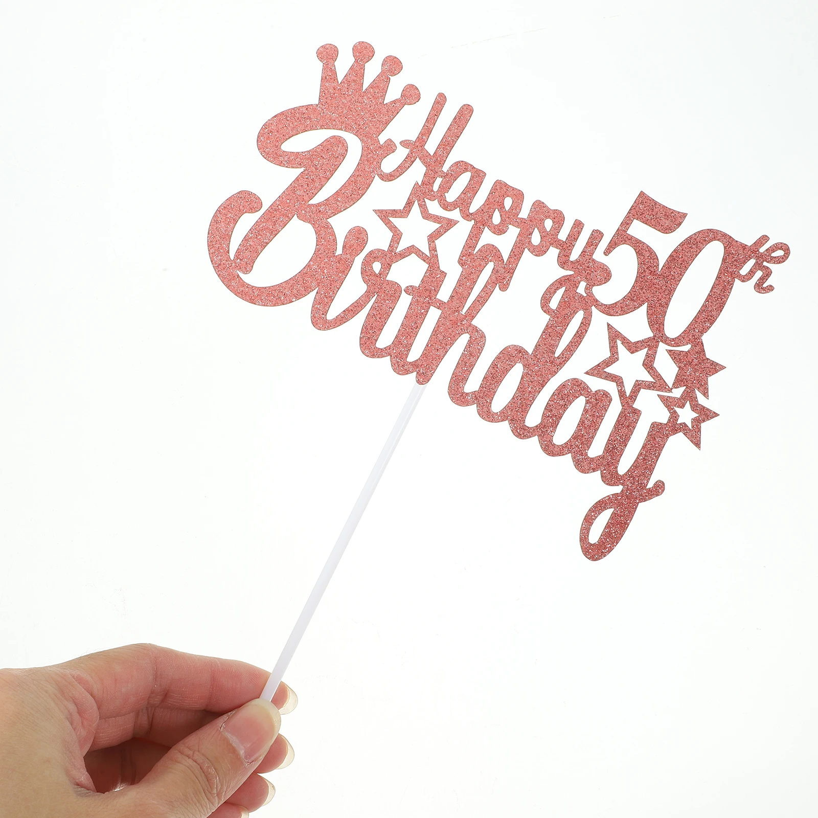 

5pcs Rose Gold Birthday Wedding Anniversary Decorations Cupcake Cupcake Topper Toppers Decorations 50th Party Supplies Cake