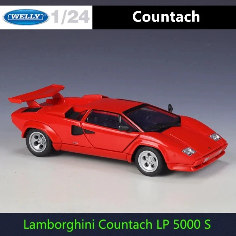 1:24 WELLY Lamborghini Countach LP 5000 S Alloy Sports Car Model Diecast Metal Racing Car Model Simulation Collection Toy Boy