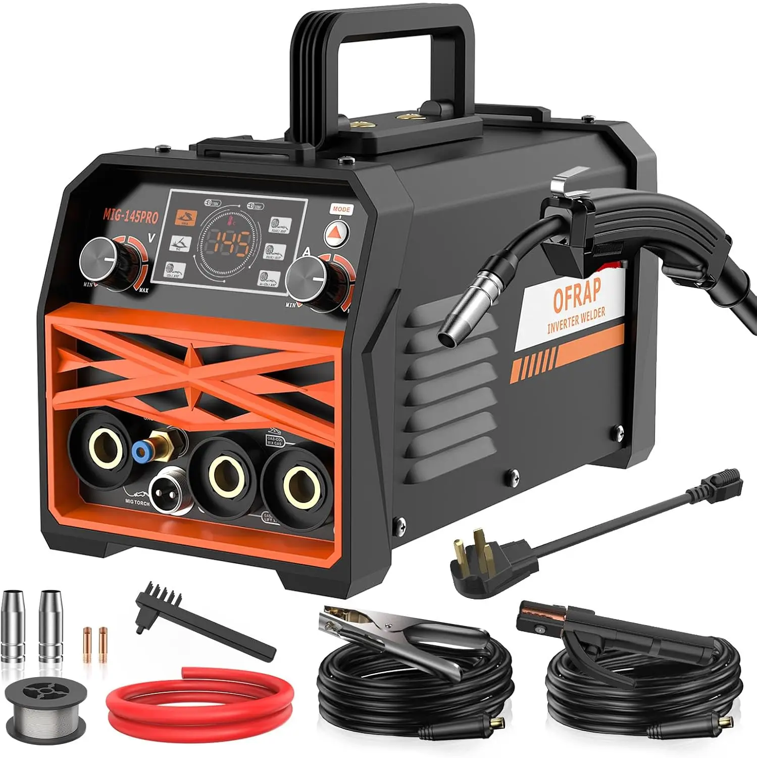 

MIG Welder 145A 110/220V 4-in-1 IGBT Inverter Portable Welding Machine with Wire