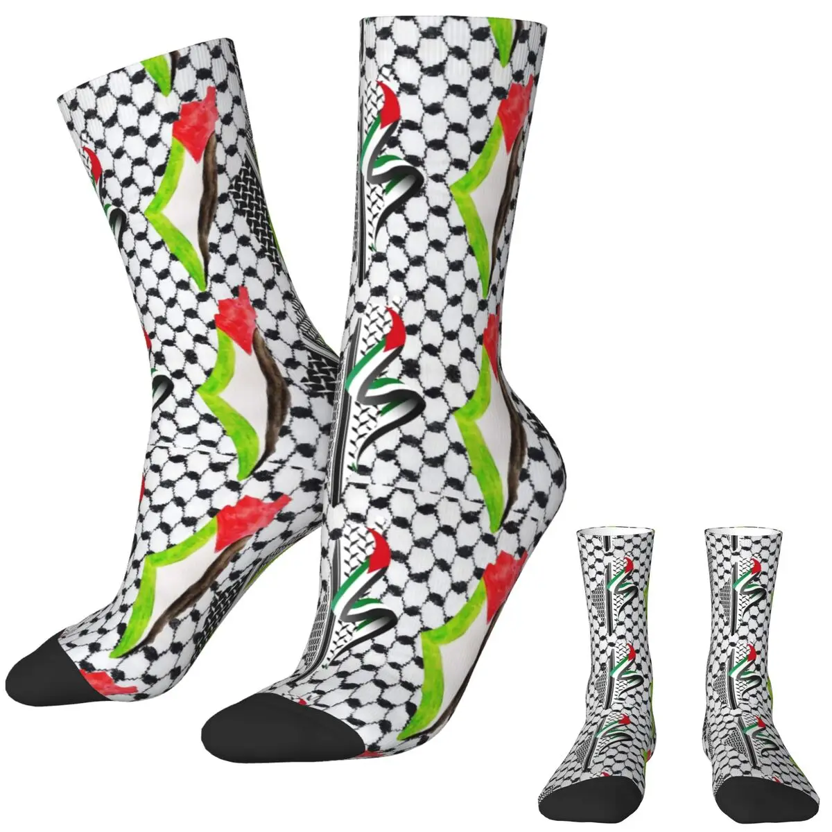 Palestine Flag Print Socks Leisure Stockings Men Quality Climbing Socks Winter Design Non Slip Socks