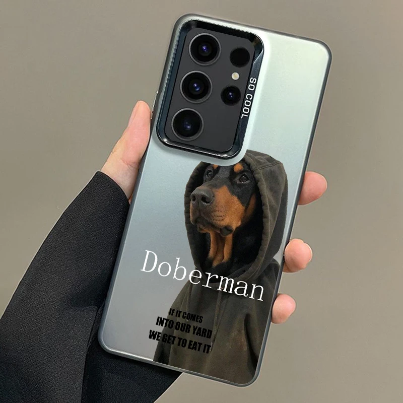 Aloof Doberman Pinscher For Samsung Galaxy A71A15 A52 A34 A54 A33 A21S 4G 5G Fashion Colorful Silver Phone Case