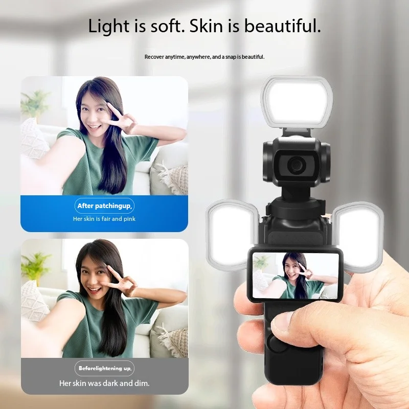 جديد لـ DJI Pocket 3 ملء الضوء المغناطيسي ضوء ملحقات الكاميرا الرياضية 2800K-6500K 2W الإضاءة المحمولة M21