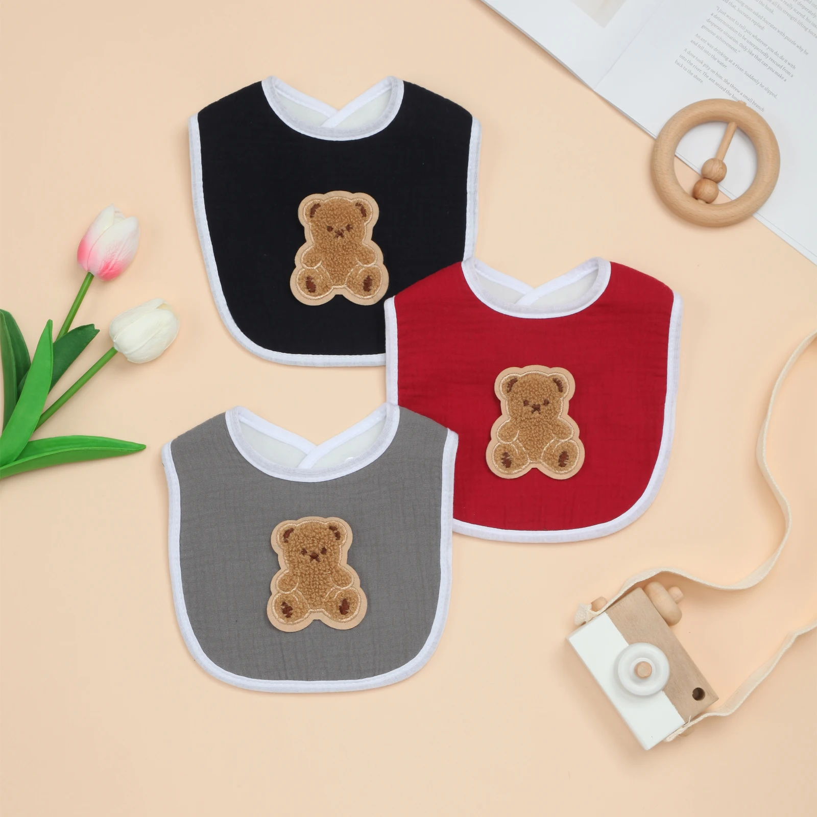 

3 Pack Baby Bibs Super Soft Drool Bibs for Boys & Girls, Absorbent Soft Cotton Bib for Feeding and Teething